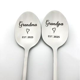 Pregnancy Announcement for Grandparents New Grandma and Grandpa Gifts Grandma Grandpa Est 2025 Spoon Grandparents to Be Gifts First Time Grandparents Gifts for Christmas Birthday