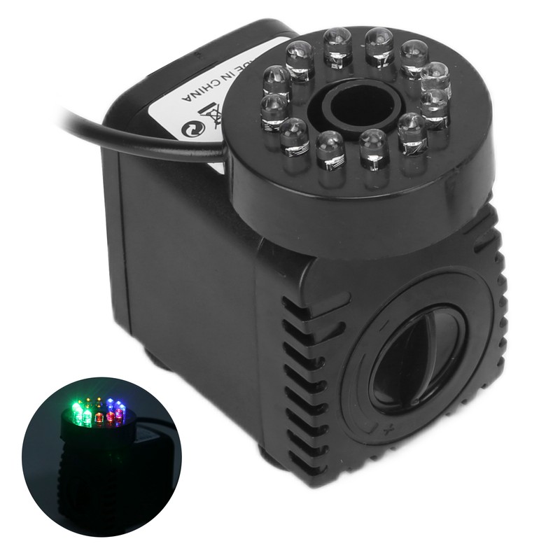 Submersible Fountain Pump With LED Light Water Pump Light for