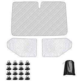 Sepzlly 3PCS Internal Thermal Blinds for VW T5 T6 (2003-2015) Van, Thermal Windscreen Cover, Motorhome Front Window Sunshade Screen Sun Protection Keep Warm Silver