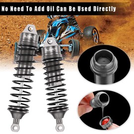 EPINON RC Oil Shock Absorber Aluminum Adjustable Front & Rear Shocks for Traxxas Slash 2WD Rustler Stampede Raptor R 4X4 Slash Hoss 4X4 VXL Stampede Bandit Rustler 1/10 Upgrades Parts (Titanium)