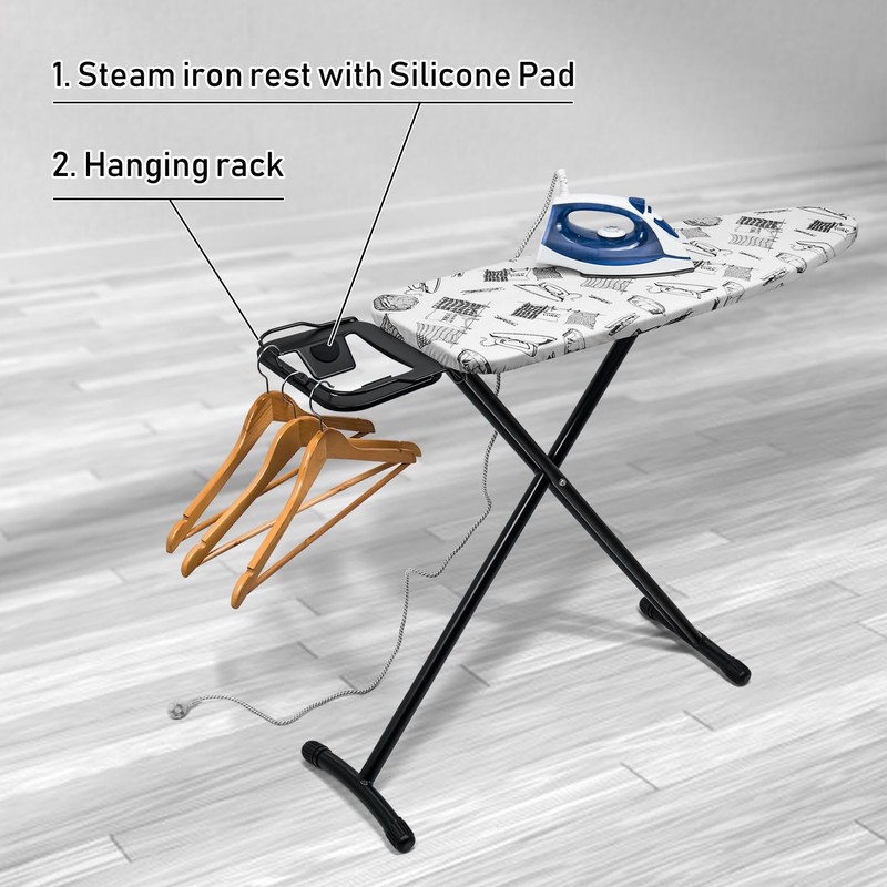 Duwee 12"x36" Ironing Board with Heat Resistant Cover and Thicken