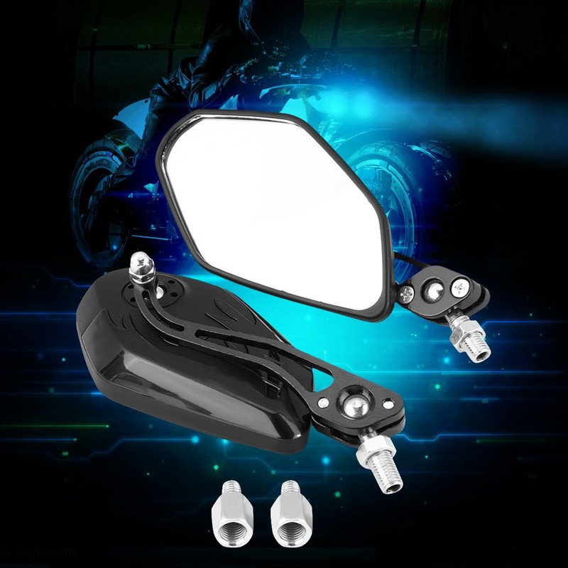 1 Pair 8mm 10mm Universal Motorcycle Rear View Mirrors Scooter
