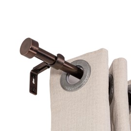 WORLD RODS Modern Curtain Rods for Windows 18 to 88 Inches, 1 Inch Metal Drapery Rods, Adjustable Heavy Duty Long Single Curtain Pole for Living Room, Brushed Crimson Black, with Aluminium Finials