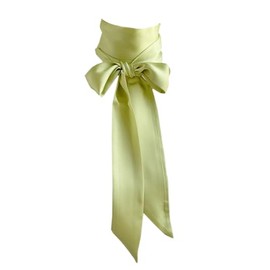 NIDMIDO Stylish Solid Color Scarf Ribbon Scarf Long Skinny Satin Belt Sash Necktie Neck Scarf Choker for Women Lady (Apple Green)