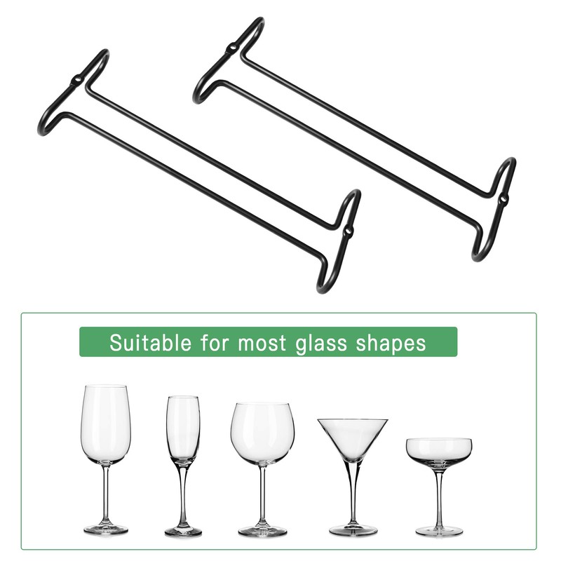 Milkary 4 Pack Steamware Wine Glass Hanging Rack, Metal Stemware
