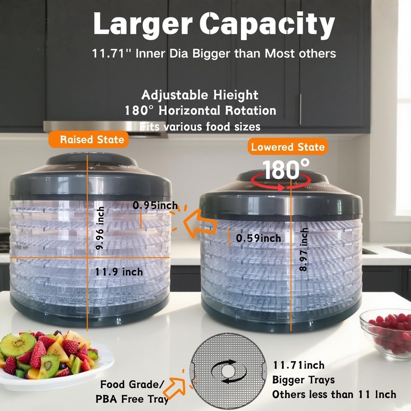 LSZY Food Dehydrator Machine for Mushroom,6 Trays Jerky Dehydrator Machine