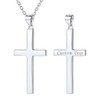 PROSILVER 925 Sterling Silver Cross Necklace Pendant Chain Religious Christian