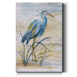 Renditions Gallery Animals Wall Art Abstract Paintings for Decor Rustic Yellow Blue Heron Bird Canvas Artwork Prints for Bedroom Living Room Office Walls - 8"X12" LT15