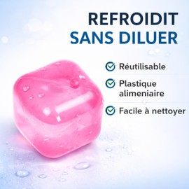 PARENCE. 20 cubetti di ghiaccio colorati e riutilizzabili - Set da 20 cubetti - Bevande fredde non diluite - Plastica di qualità alimentare - 20 pezzi