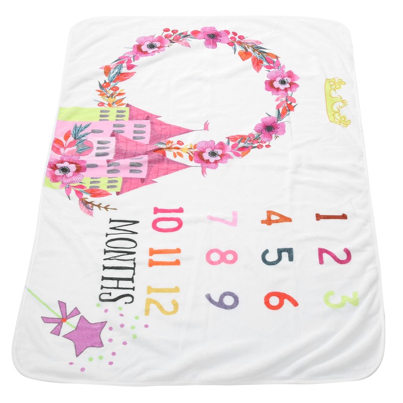 Infant Monthly Milestone Blankets Unisex Soft Month Blanket Photo Background