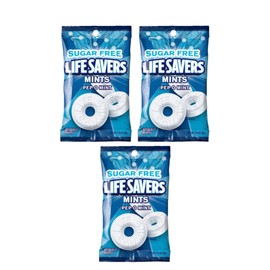 Life Savers Sugar-Free Mints Pack of 3 Bags - Sugar-Free Life Savers Mints - 3 Bags (2.65oz Each) | Packaged by Leathnu Foundry (Peppermint)