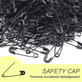 Yosawa 500 Pcs Mini Metal Clothing Safety Pins Accessories for Home Office Use DIY Art Jewelry Marking with Storage Box (Black)