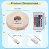 Homaisson Wooden Light Stand Bases 4PCS Colorful LED Lights Display