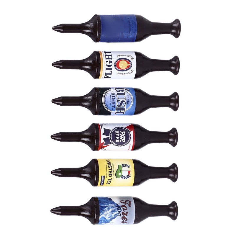 6PCS Mini Beer Bottle Golf Tees Plastic Funny Golfing Tees