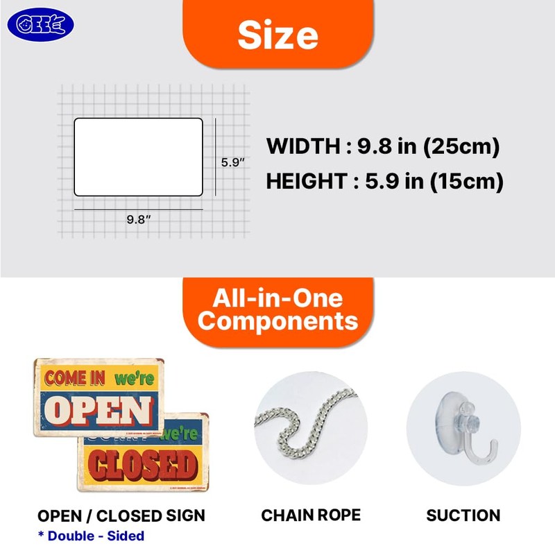 Open Closed Sign (02nd Blue Checkerboard)