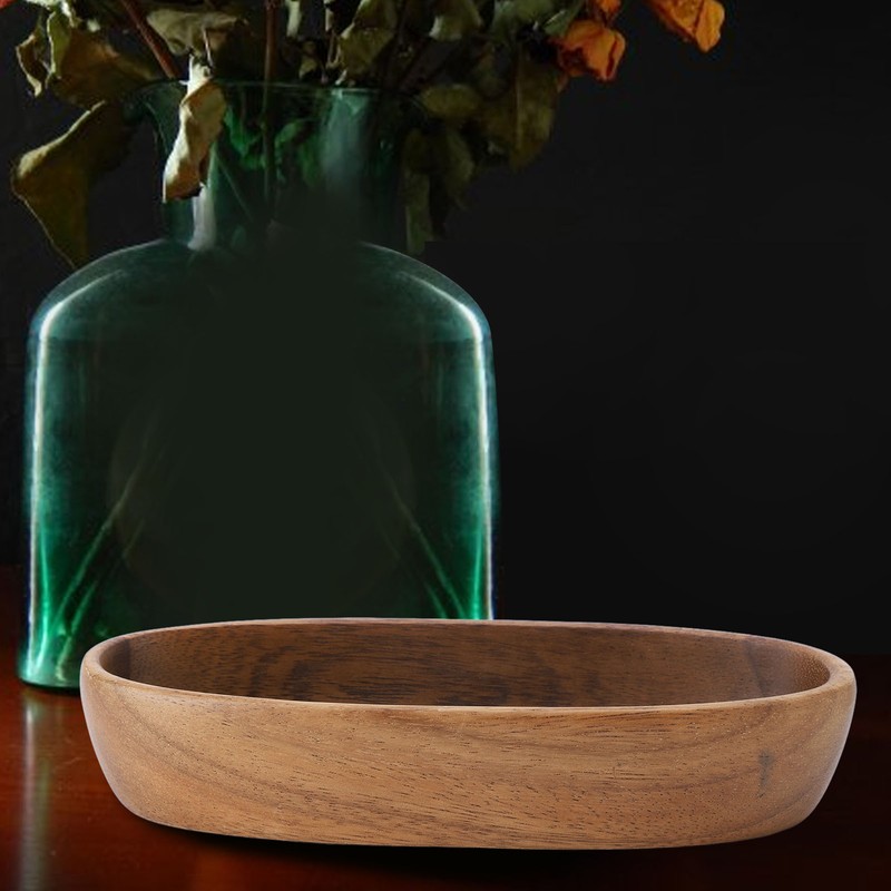 Wooden Serving Tray Easy Cleaning Boat Shape Wooden Food Plate