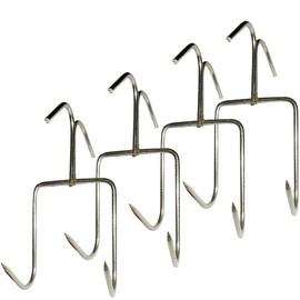 TIHOOD 4Pack Smoker Hooks - Stainless Steel Bacon Hanger, Roast Duck Hooks, Meat Hangers for Smoking, Hanging Bacon Hams, BBQ Grill