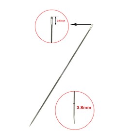 12" Upholstery Large Eye Long Needle Apply to Home or Work Hand Sewing Tapestry Embroidery (12 inch + 2 Leather)