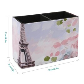 SYJTGDE Exquisite Painted Pen HolderParis Eiffel Tower with FlowersSimple And Stylish Leather Pen Holder Upgraded Multifunctional Pen Holder