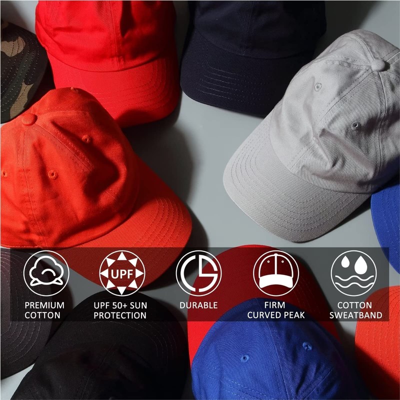GADIEMKENSD Gorra de béisbol lisa para niños, ajuste sin construir,