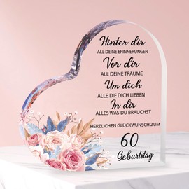 RISFIHEI 60th Birthday Wife Man Gifts for 60th Birthday - Acrylic Block Gifts Decoration, 1964 60th Birthday for Dad, Mom, Friends, Husband, Wife, 60th Birthday Gift Ideas