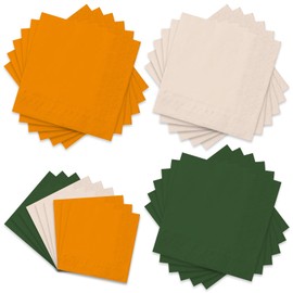 JarThenaAMCS 60Pcs Green and Orange Cocktail Napkins 3 Colors Boho Disposable Napkin Paper Beverage Napkin for Little Cutie Baby Shower Tableware Supplies
