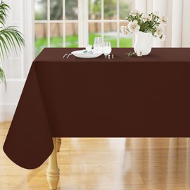 Smiry Rectangle Table Cloth 52x70 Inch, Waterproof Wipeable Vinyl Tablecloths Protector, Oil Spill Proof Plastic Table Cover for Dining, Picnic, Camping, Outdoor, Coffee