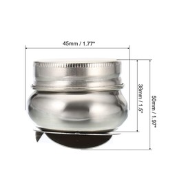 PATIKIL 2" x 1.8" Palette Cups, Paint Pot Container Cup with Lid and Clip Stainless Steel for Oil Painting, Silver