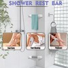 LIWEIKE Brushed Nickel Shower Foot Rest Bar Wall Mount Shower