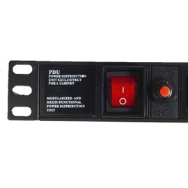 Lighted Power Switch PDU Power Distribution Unit 1RU 16A w/ 8 Outlets and 6 Foot Cord
