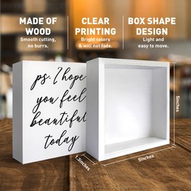 Beauty Shop Wooden Box Sign, Hair Salon Barbershop Decor, Hair Stylist Gifts for Women Men Hairdressers Hairstylist Hairapist Christmas Birthday Gift, I Hope You Feel Beautiful Today