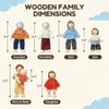 14 Pcs Wooden Dollhouse People Family Set with Movable Limbs,