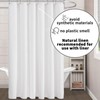 Awellife White Linen Shower Curtain for Bathroom Natural Cotton Cloth
