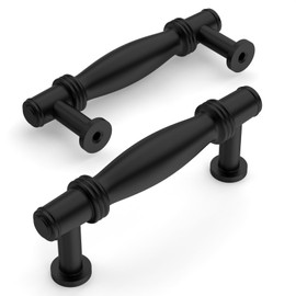 Amerdeco 10 Pack Matte Black Cabinet Pulls 3 Inch(76MM) Hole Centers Kitchen Cabinet Handles Hardware Kitchen Handle for Cabinets Cupboard Handles Drawer Pulls ZH0080