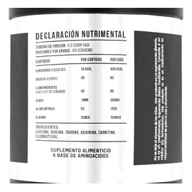 Black Supplements Oxido Nítrico  Clembu 500g Pre Entreno