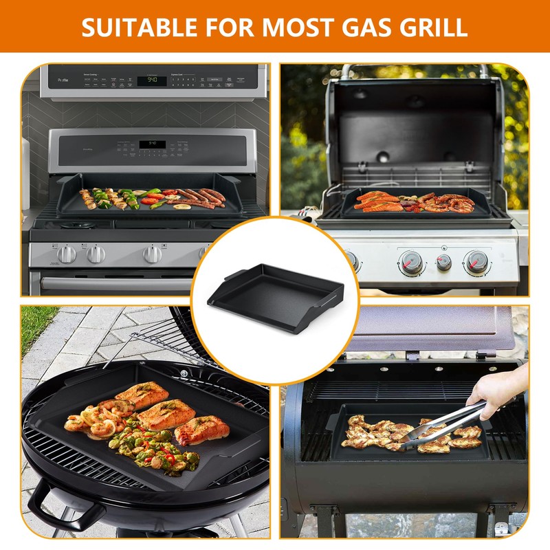 Universal Cast Iron Griddle 17" X 13",Stove Top Griddle for