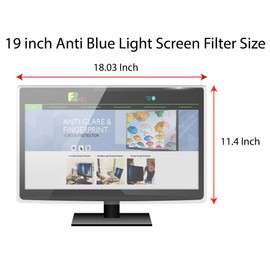 Anti Blue Light Screen filter for 19 Inches Widescreen Desktop Monitor, Blocks Excessive Harmful Blue Light, Reduce Eye Fatigue and Eye Strain