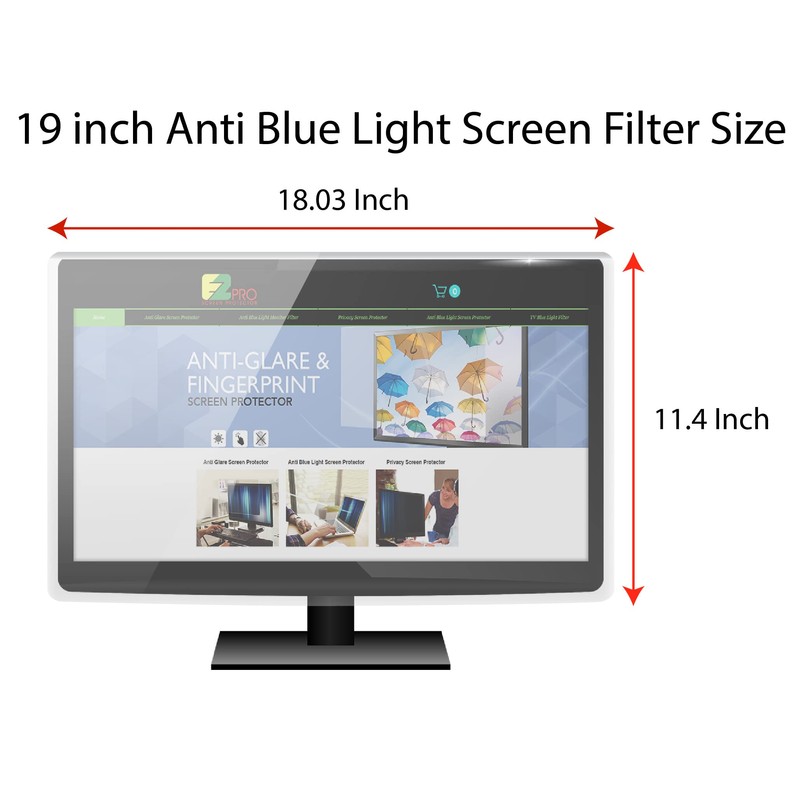 Anti Blue Light Screen filter for 19 Inches Widescreen Desktop