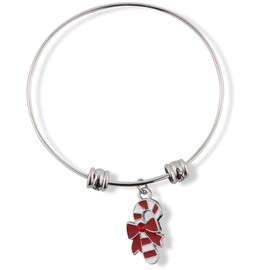 Emerald Park Jewelry Candy Cane Fancy Charm Bangle