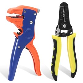Swpeet 2Pcs 6.7 Inch Automatic Wire Stripper and Cutter with 10-22 AWG 7 Inch Wire Stripping Tool, Professional 2 in 1 Adjustable Electrical Cable Wire Stripping Tool for Automotive Repair