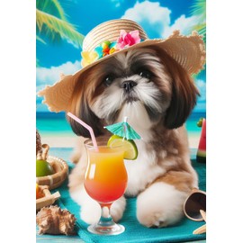 Shih Tzu Brown - Best of Breed DCR Summer Garden Flag 12" x 17"