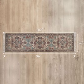 Jessica Simpson Chenille Mahara Fringe Rug - Skid-Resistnat & Washable Runner Rug - 26" x 78"