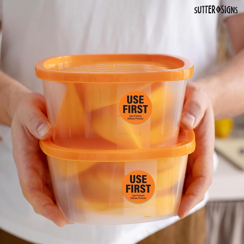 1000 Labels Use First Stickers for Food Service, 1.5-inch Wide,