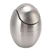 Desktop Trash Can Stainless Steel Egg Shape Mini Countertop Waste