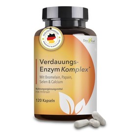 DocVital® Enzym Komplex Verdauungsenzyme Bromelain hochdosiert - 120 Kapseln (Digestive Enzyme) für die Verdauung mit Bromelain, Papain, Rutin, Selen, Calcium - deutsches Qualitätsprodukt