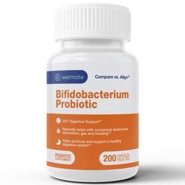 WELMATE Bifidobacterium - Probiotic Supplement - Supports Gut Health - Immune Support - Digestive Enzymes - Gluten Free - Vegan - Men & Womens Probiotic - Value Size - 200 Count