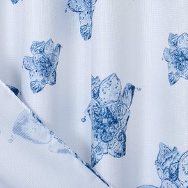 Dainty Home Smart Design Complete 2 in 1 Waffle Weave Hotel Spa Style Fabric Shower Curtain Snap On/Off Waterproof Detachable Liner Set, 72 inch wide x 72 inch long, FLORAL ELEGANCE