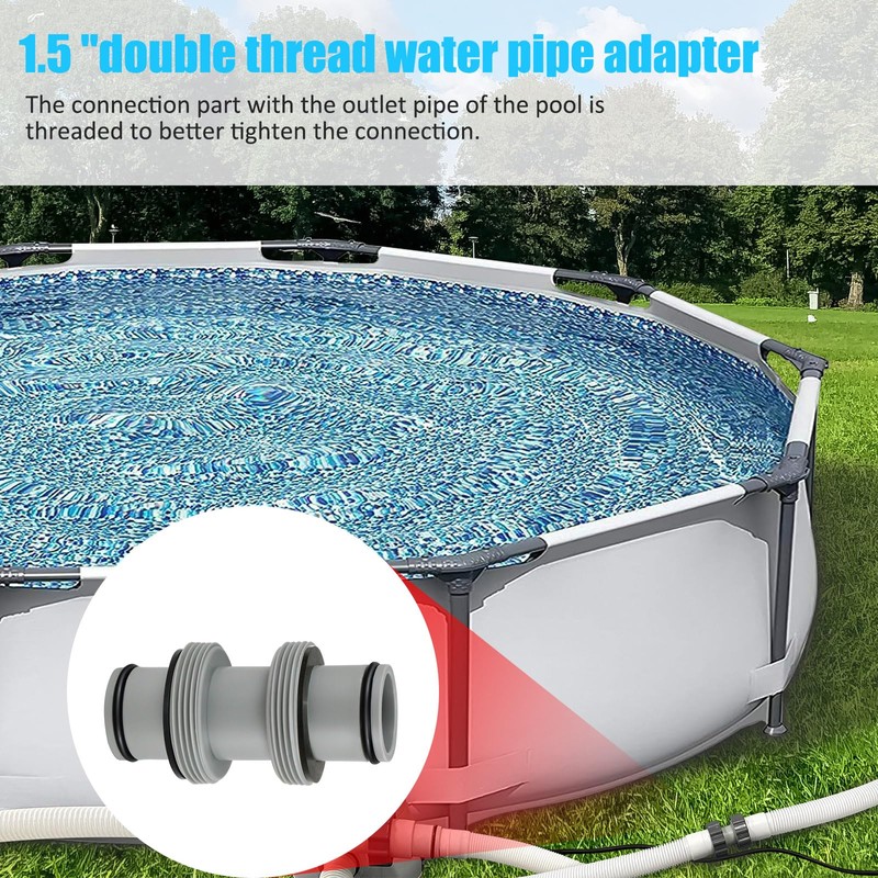 hicoosee Pack of 2 Pool Hose Connectors 38 mm with