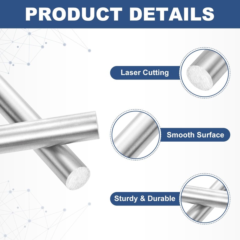 sourcing map 2Pcs Round Steel Rods, 13.5mm x 100mm SKD11