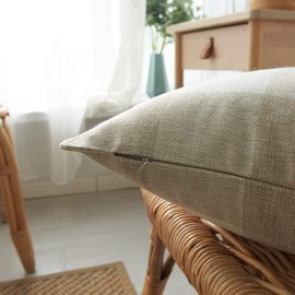 HOPLEE Farmhouse 22x22 Pillow Covers Outdoor Pillows Covers Decorative Cream and White Buffalo Plaid Set of 2